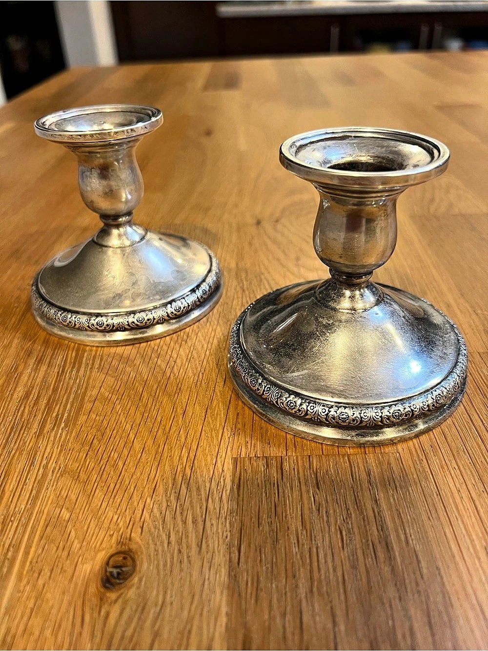 Vintage Prelude International Sterling Silver Pair Candlestick Holder 3.5" N212